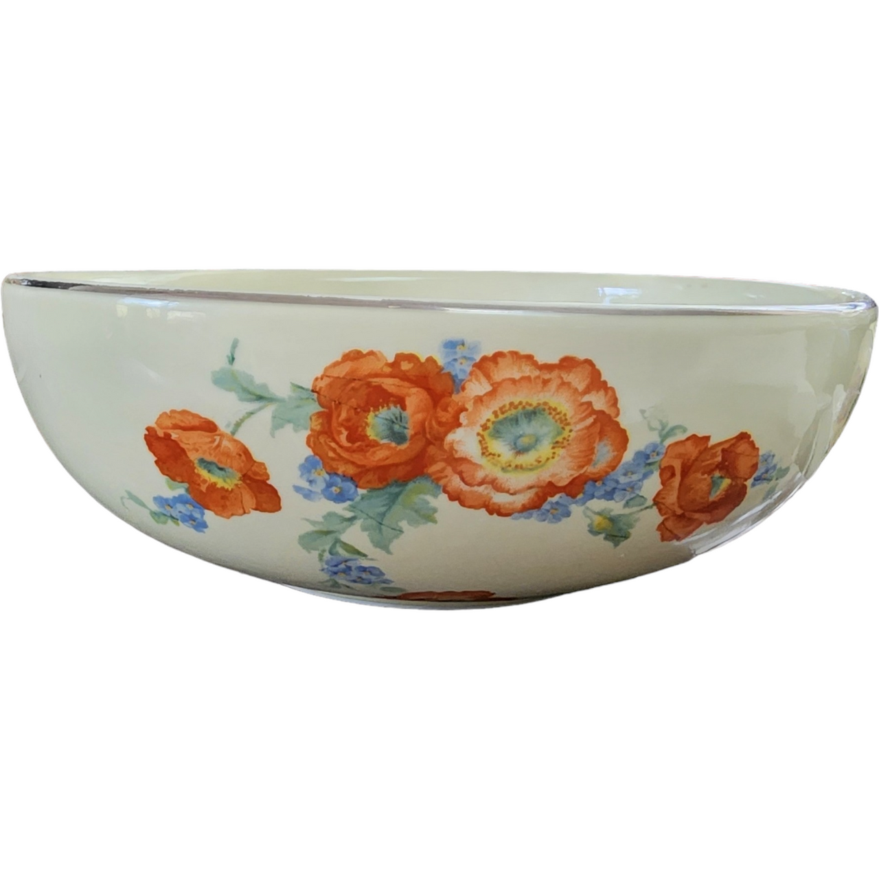 9" Hall Orange Poppy Round Vegetable Bowl