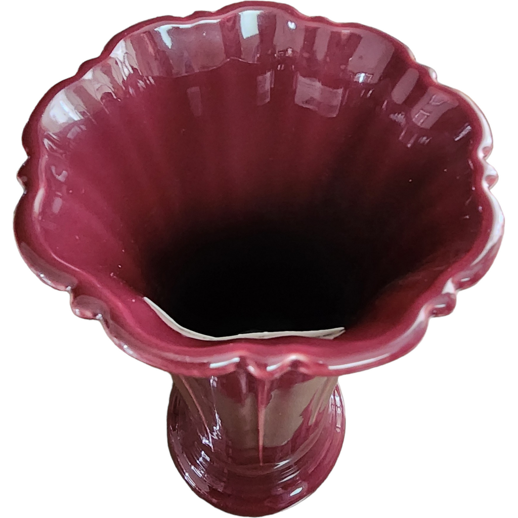 9" Homer Laughlin Fiesta Claret Flared Vase