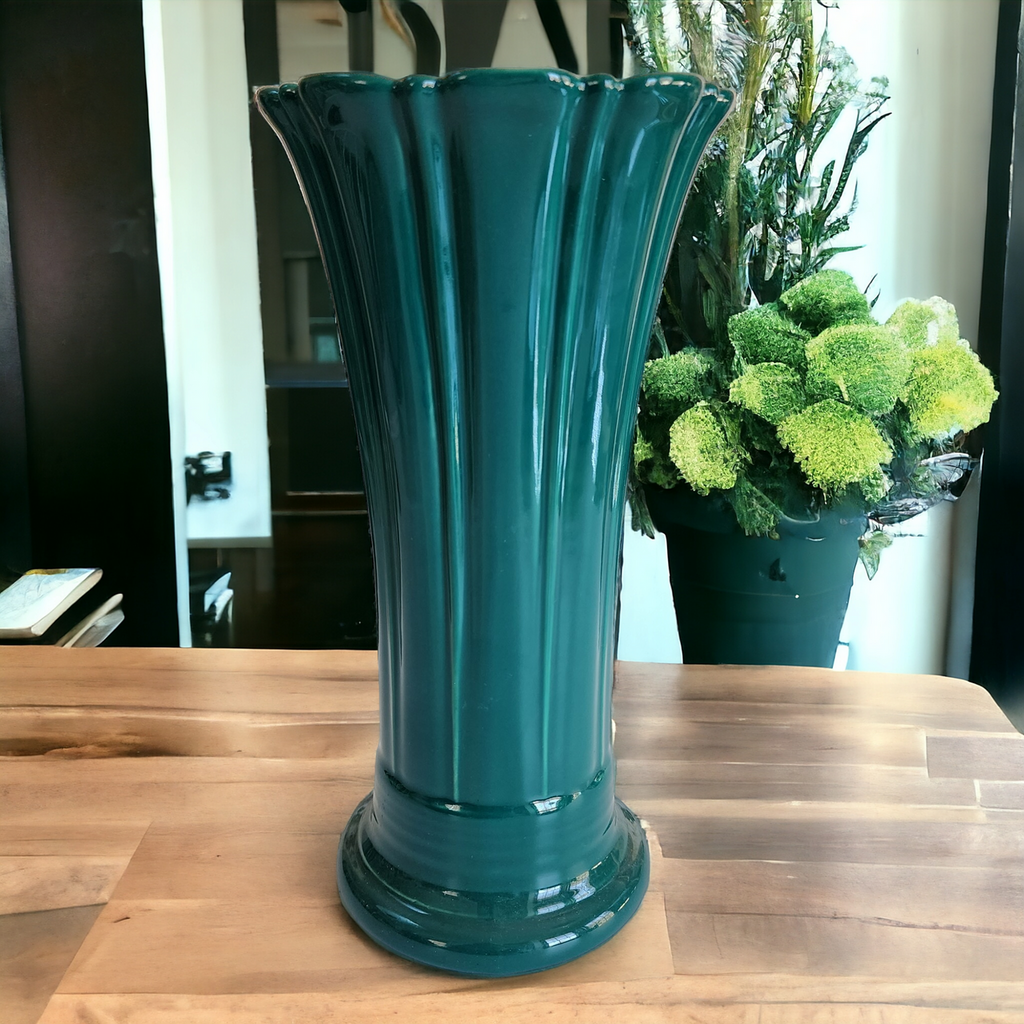 9" Homer Laughlin Fiesta Evergreen Green Flared Vase