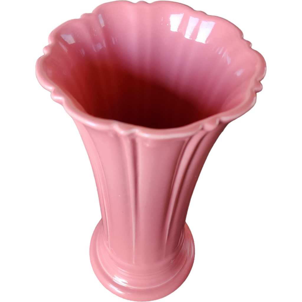 9" Homer Laughlin Fiesta Flamingo Flared Vase Damaged