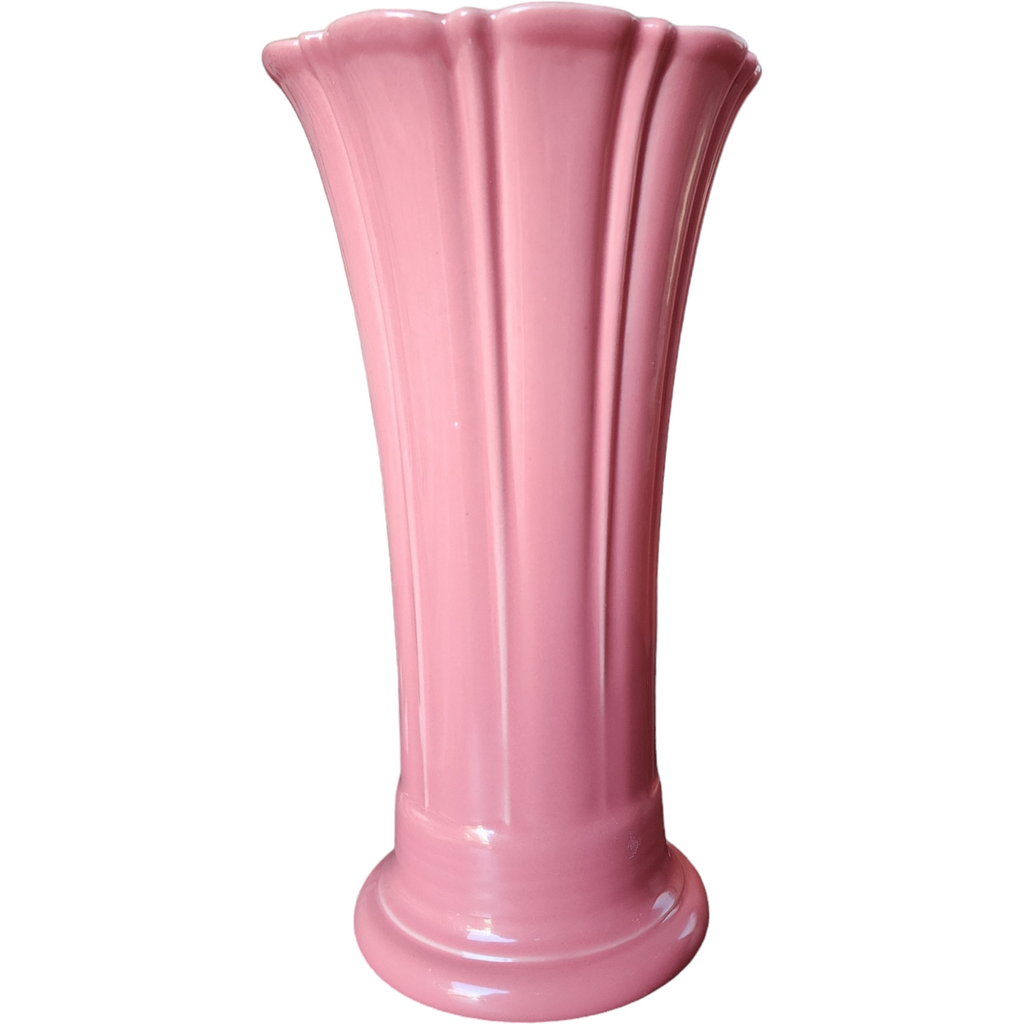 9" Homer Laughlin Fiesta Flamingo Flared Vase Damaged