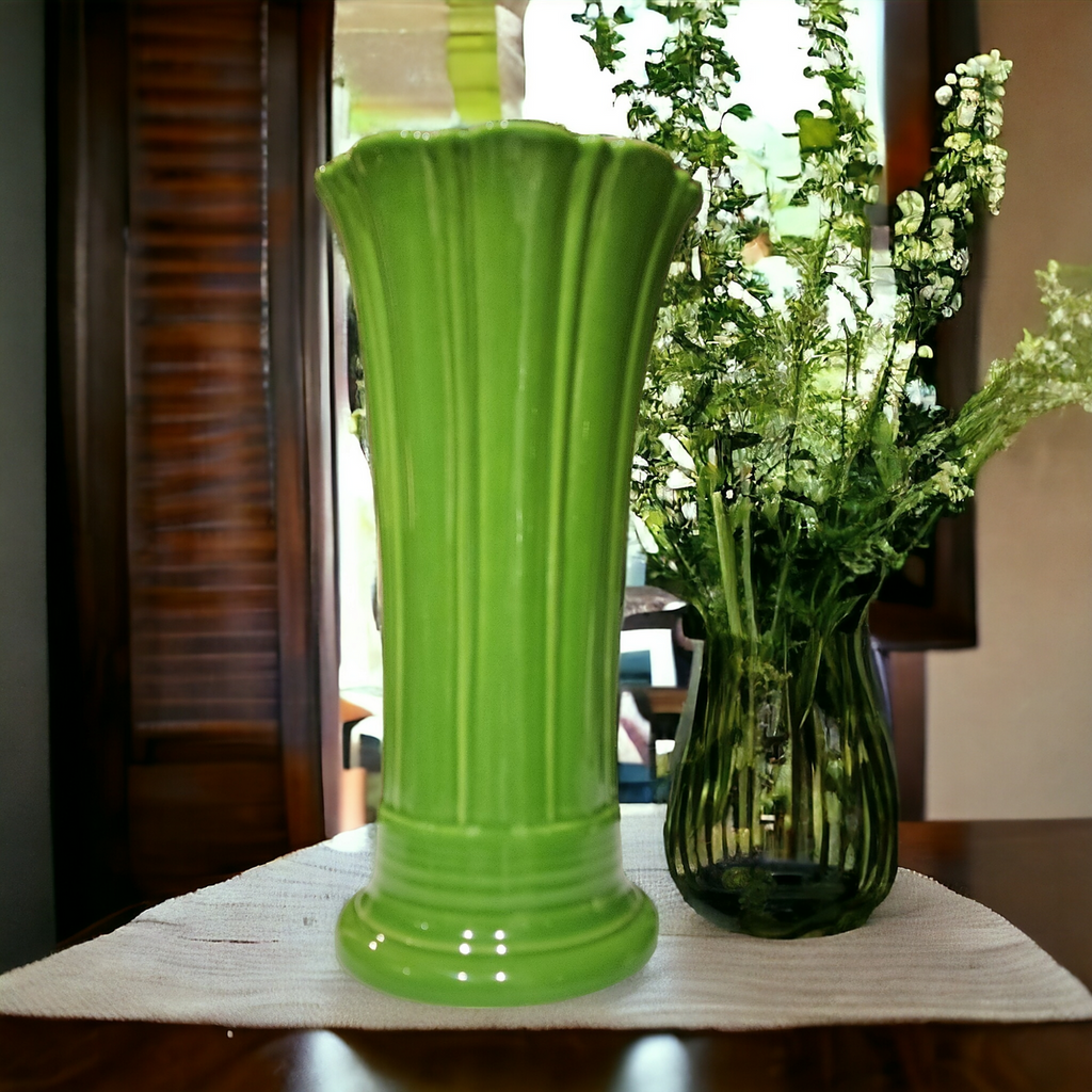 9" Homer Laughlin Fiesta Shamrock Green Flared Vase