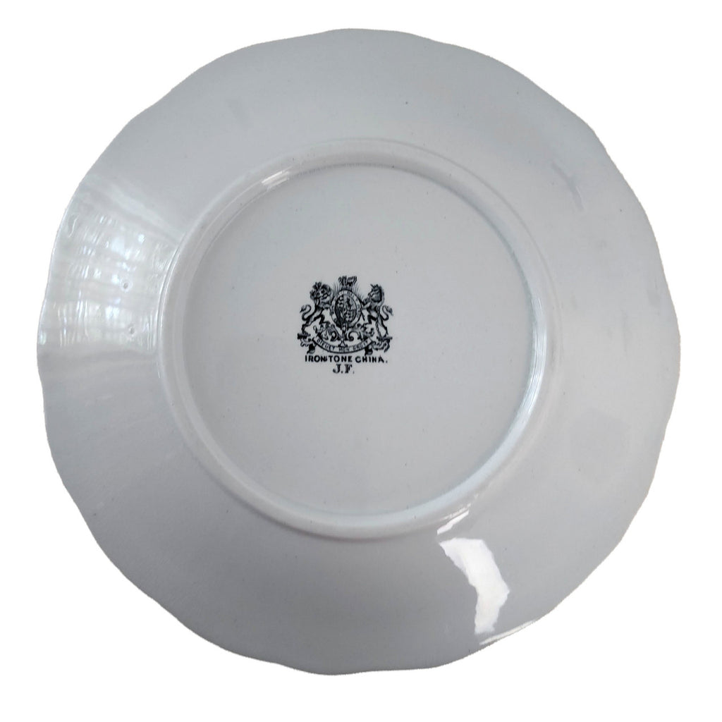 9" JACOB FURNIVAL & CO Fruit Garden White Ironstone Embossed Grapes & Leaves Plate