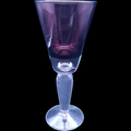 9" Krosno Amethyst Crystall Clear Stem Hand Blown Bubble Large Wine Water Goblet Poland