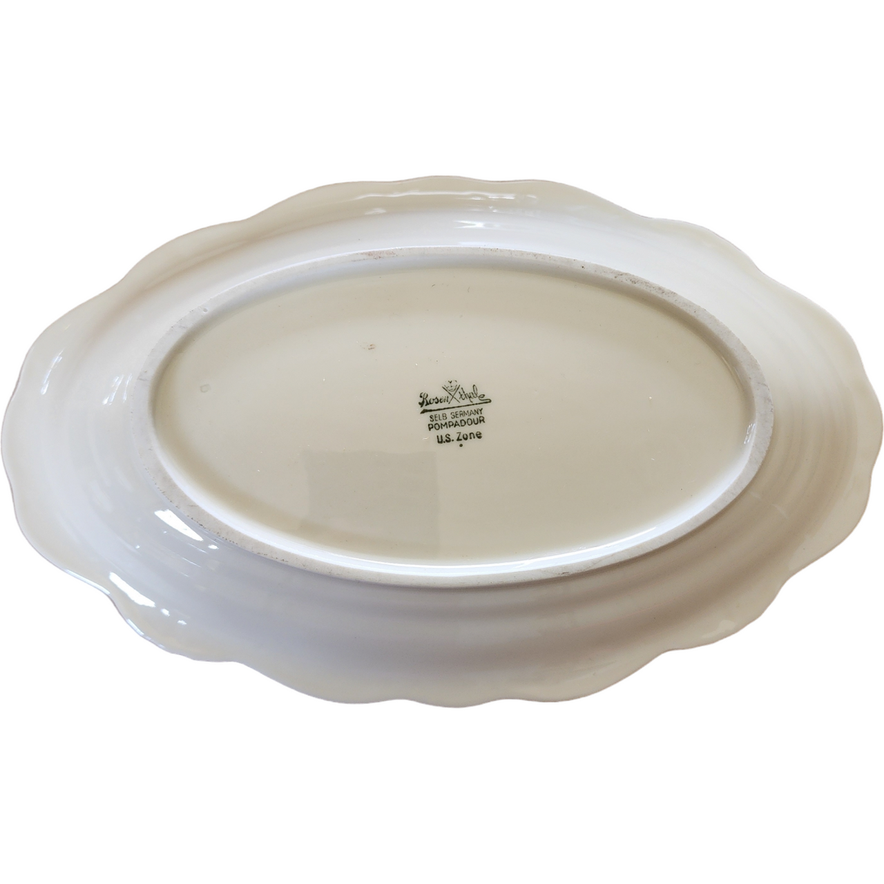 9" Rosenthal - Continental Pompadour Ivory Moss Rose Relish Dish