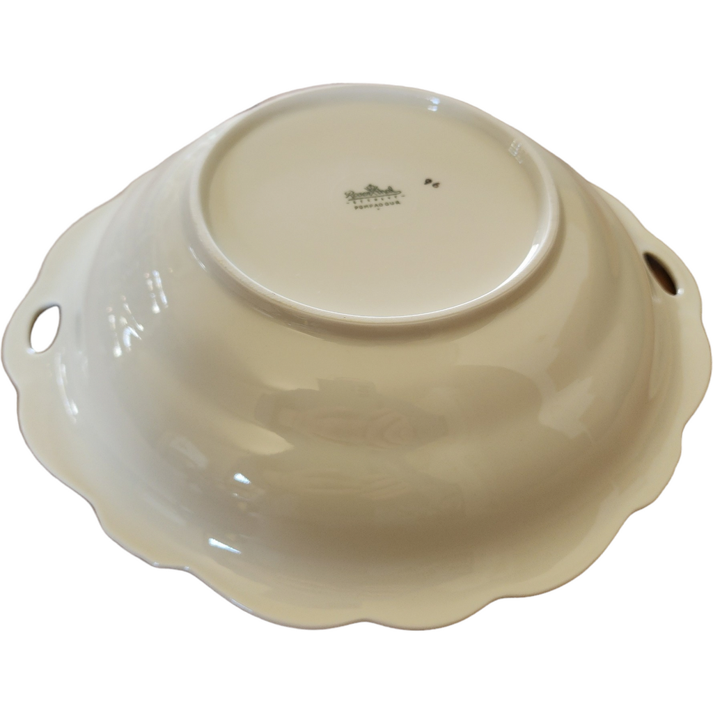 9" Rosenthal - Continental Pompadour Ivory Moss Rose Round Vegetable Bowl