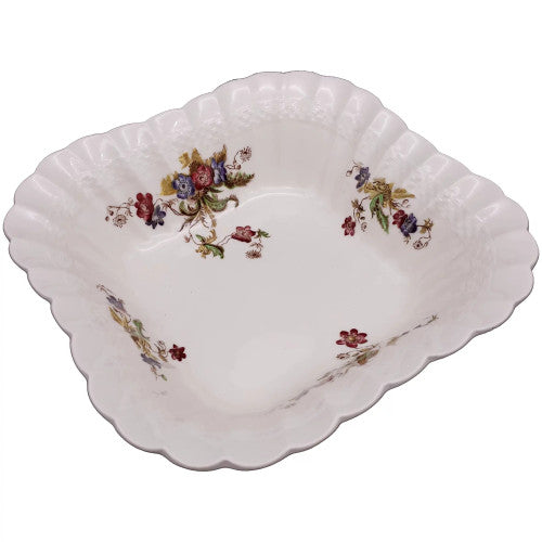 9" Spode Wicker Lane Basket Weave Square Vegetable Bowl