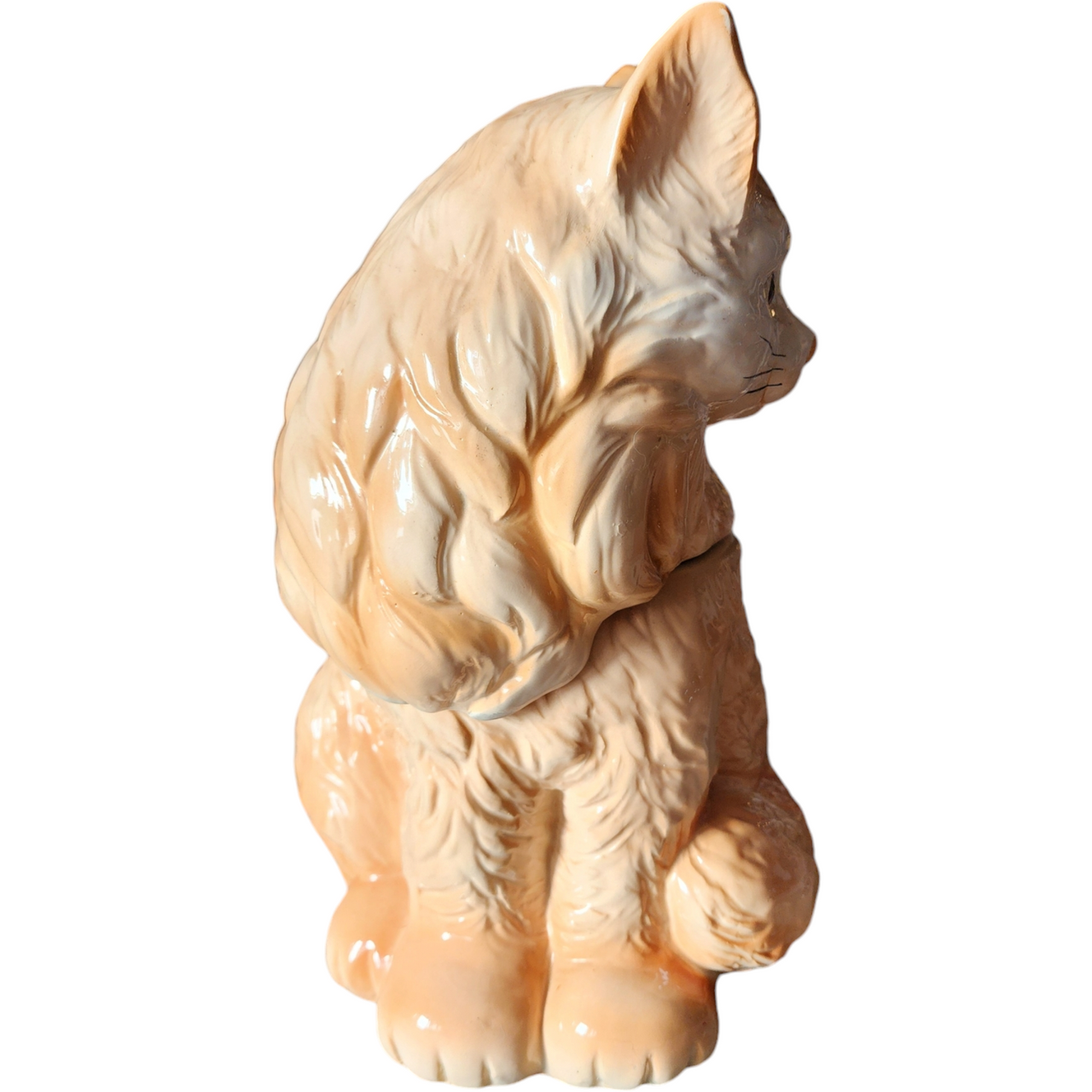AMC Earthenware Cat Kitten Cookie Jar with Light Activated Sound