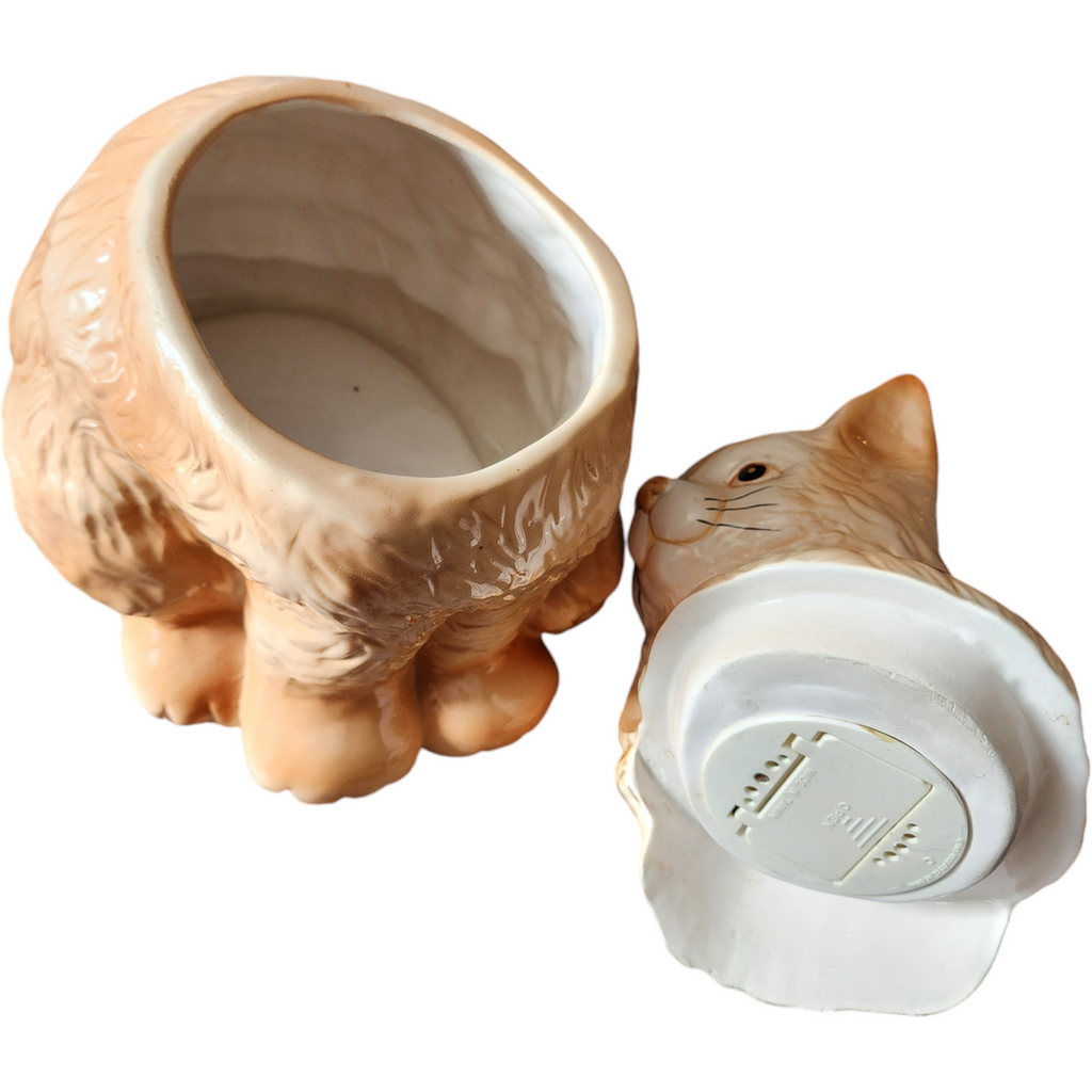 AMC Earthenware Cat Kitten Cookie Jar with Light Activated Sound