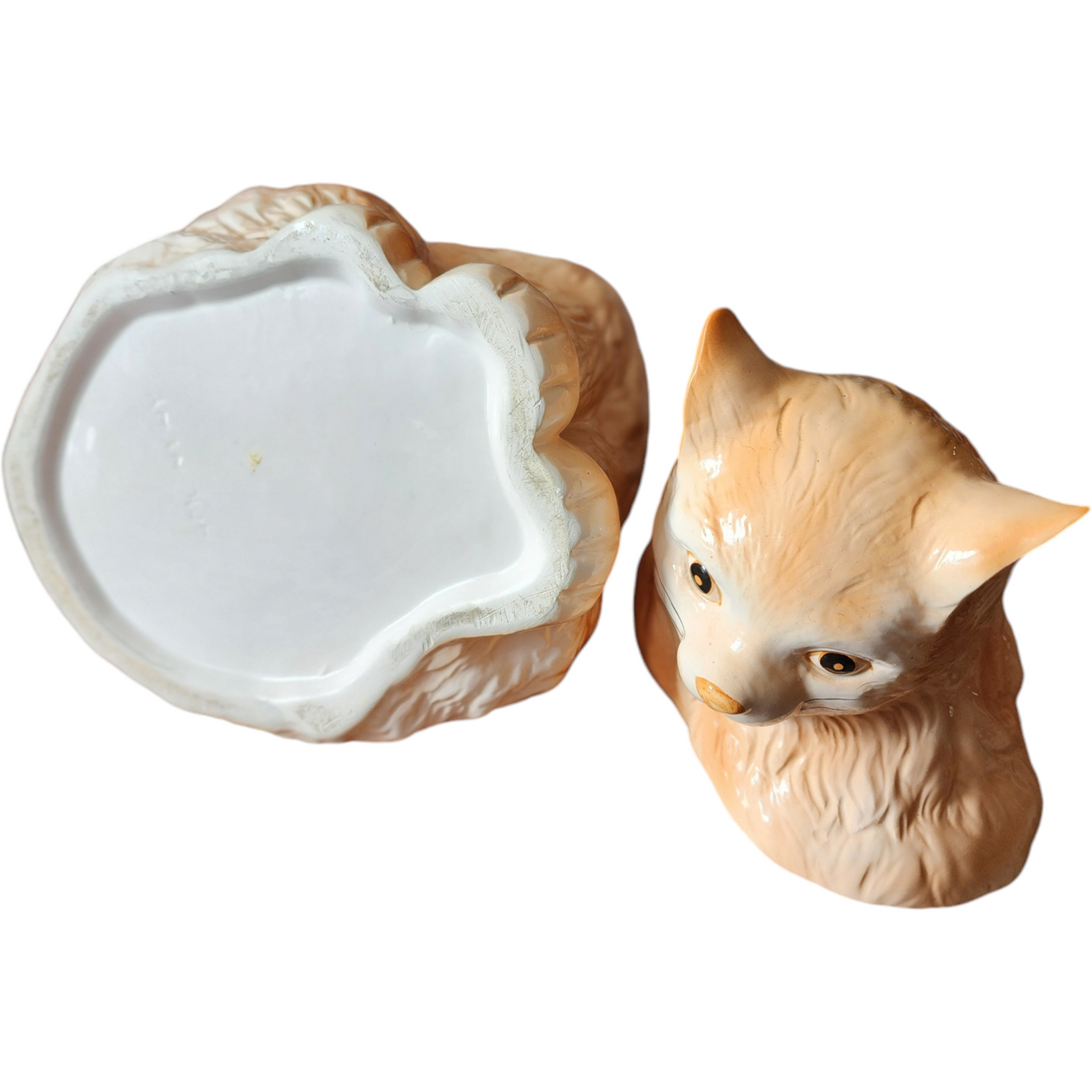AMC Earthenware Cat Kitten Cookie Jar with Light Activated Sound