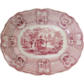 Adams China Bologna Staffordshire Red and White Transferware Platter