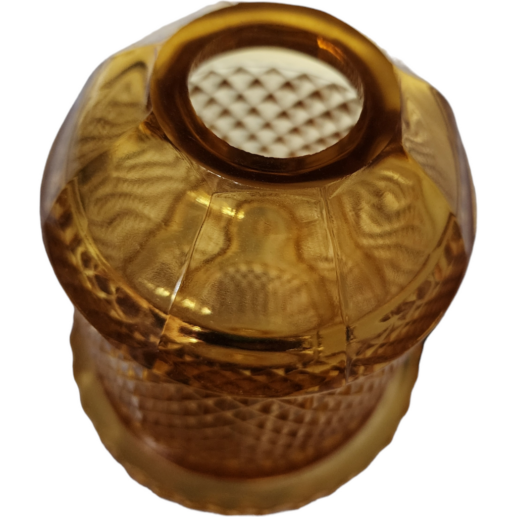 Viking Glass Amber Diamond Point Glimmer Fairy Lamp