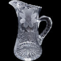 Antique American Brilliant Period Cut Glass Pitcher with Intricate Daisy Motif