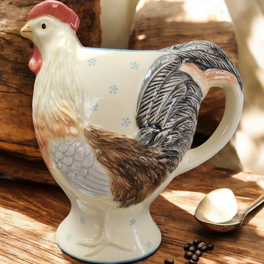 American Atelier "Petite Provence" Stoneware Charming Rooster Pitcher