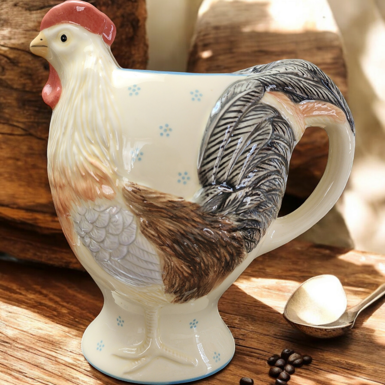 American Atelier "Petite Provence" Stoneware Charming Rooster Pitcher