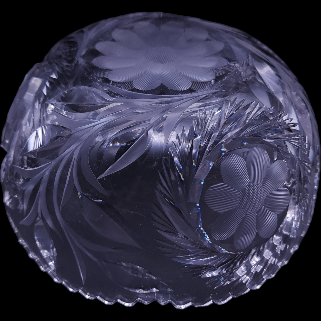 American Brilliant Cut Crystal ABP Sawtooth Clear Bowl