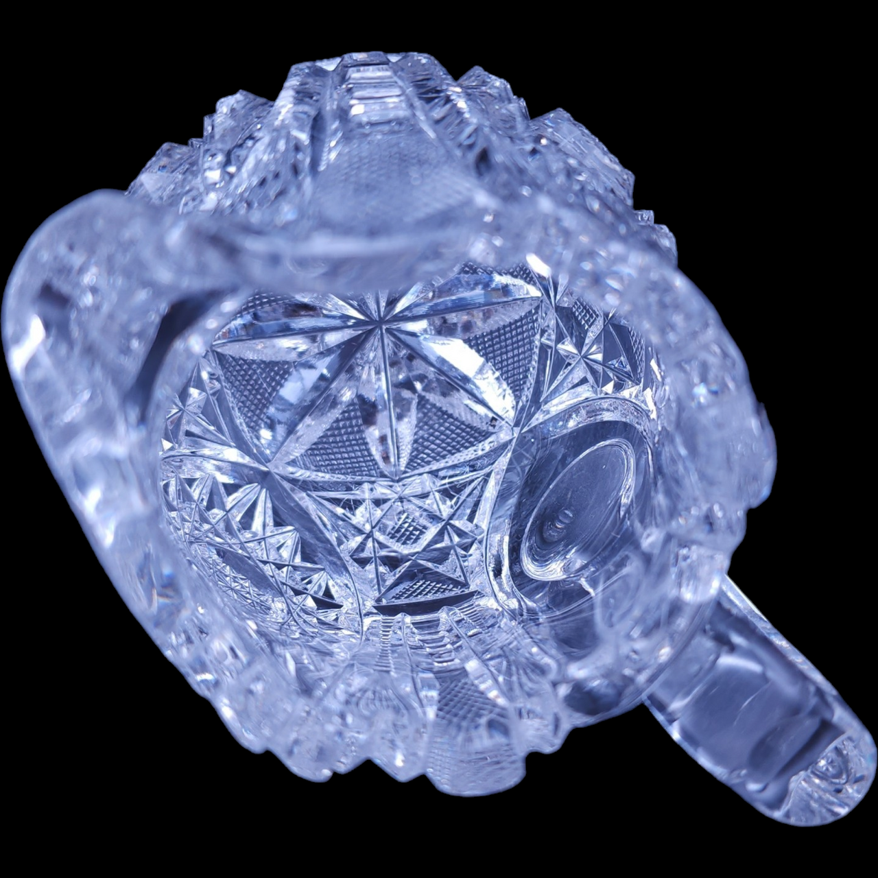 American Brilliant Period Crystal Creamer and Sugar Set