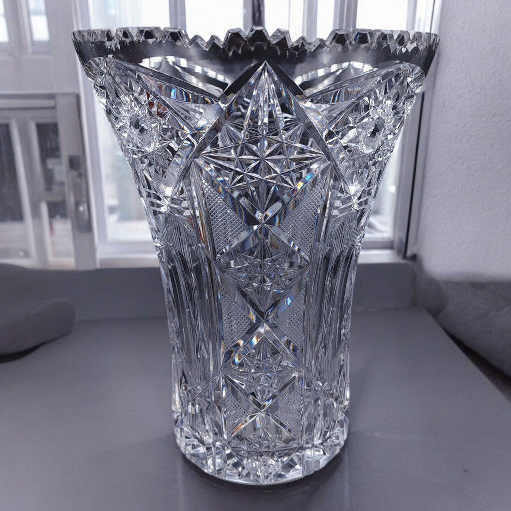 American Brilliant Period Cut Glass Vase