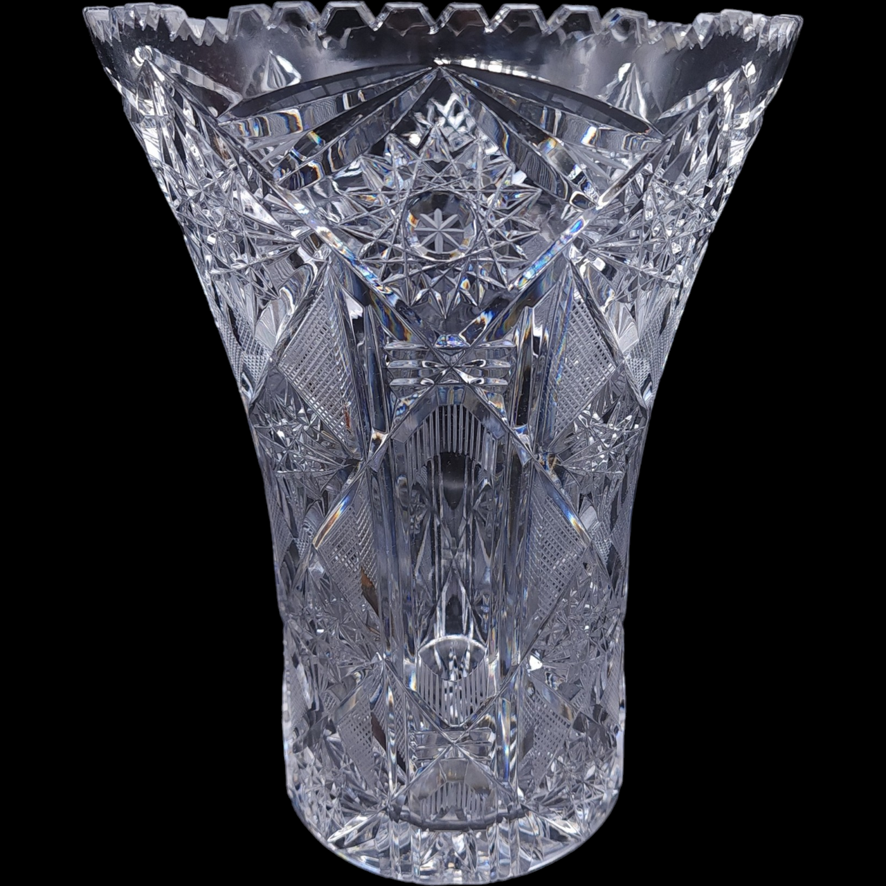 American Brilliant Period Cut Glass Vase