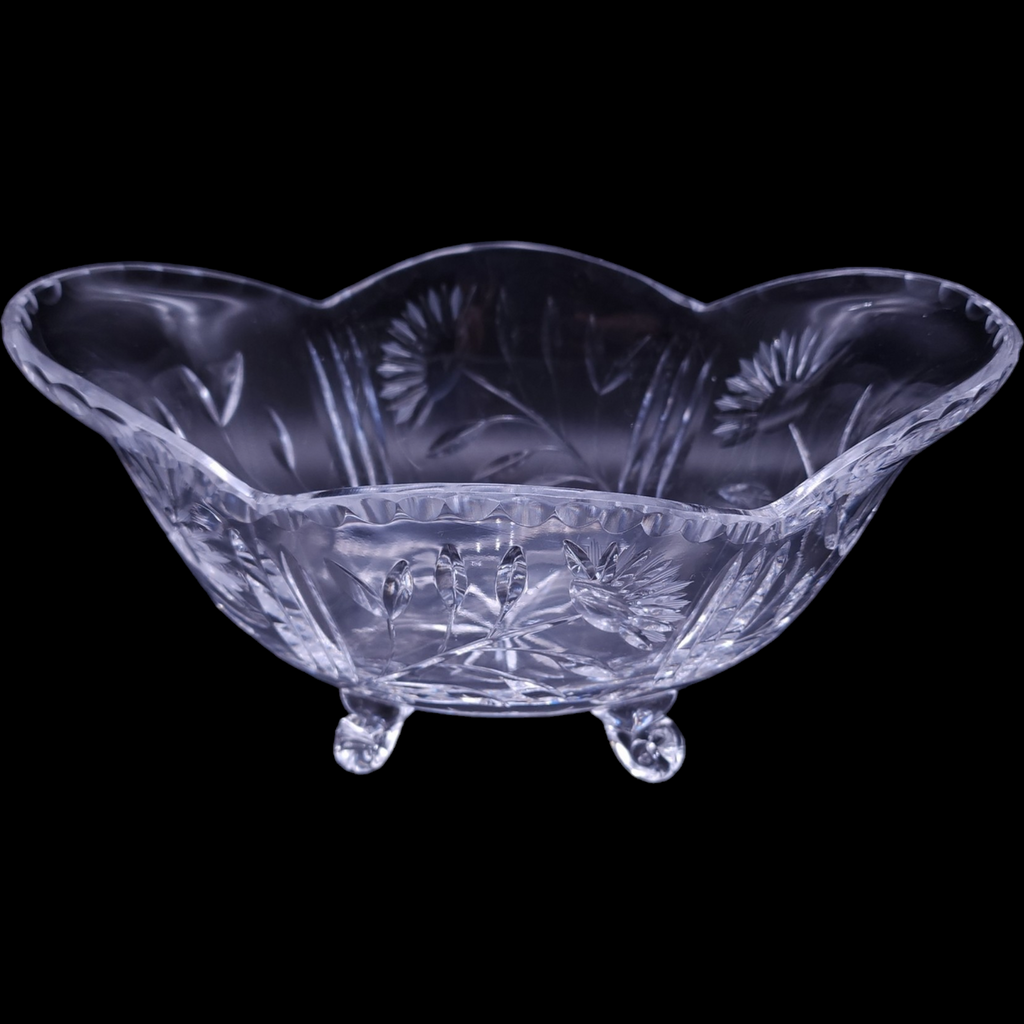 American Cut Lead Crystal Footed Bowl Vase