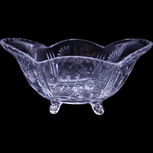 American Cut Lead Crystal Footed Bowl Vase