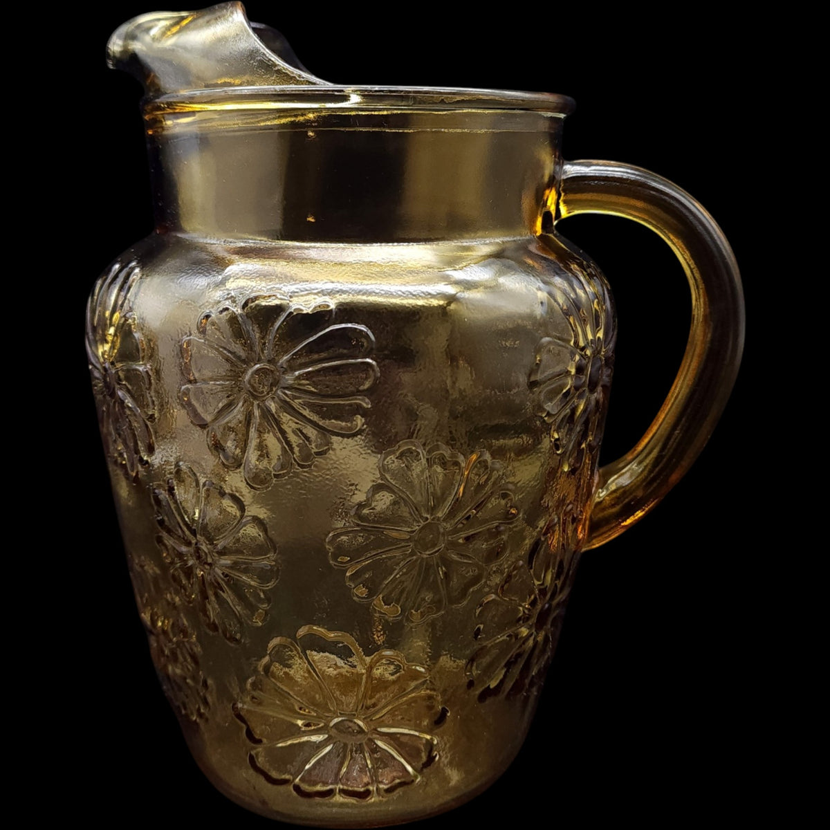 Anchor Hocking Honey Gold Springsong Glass Pitcher 86 oz