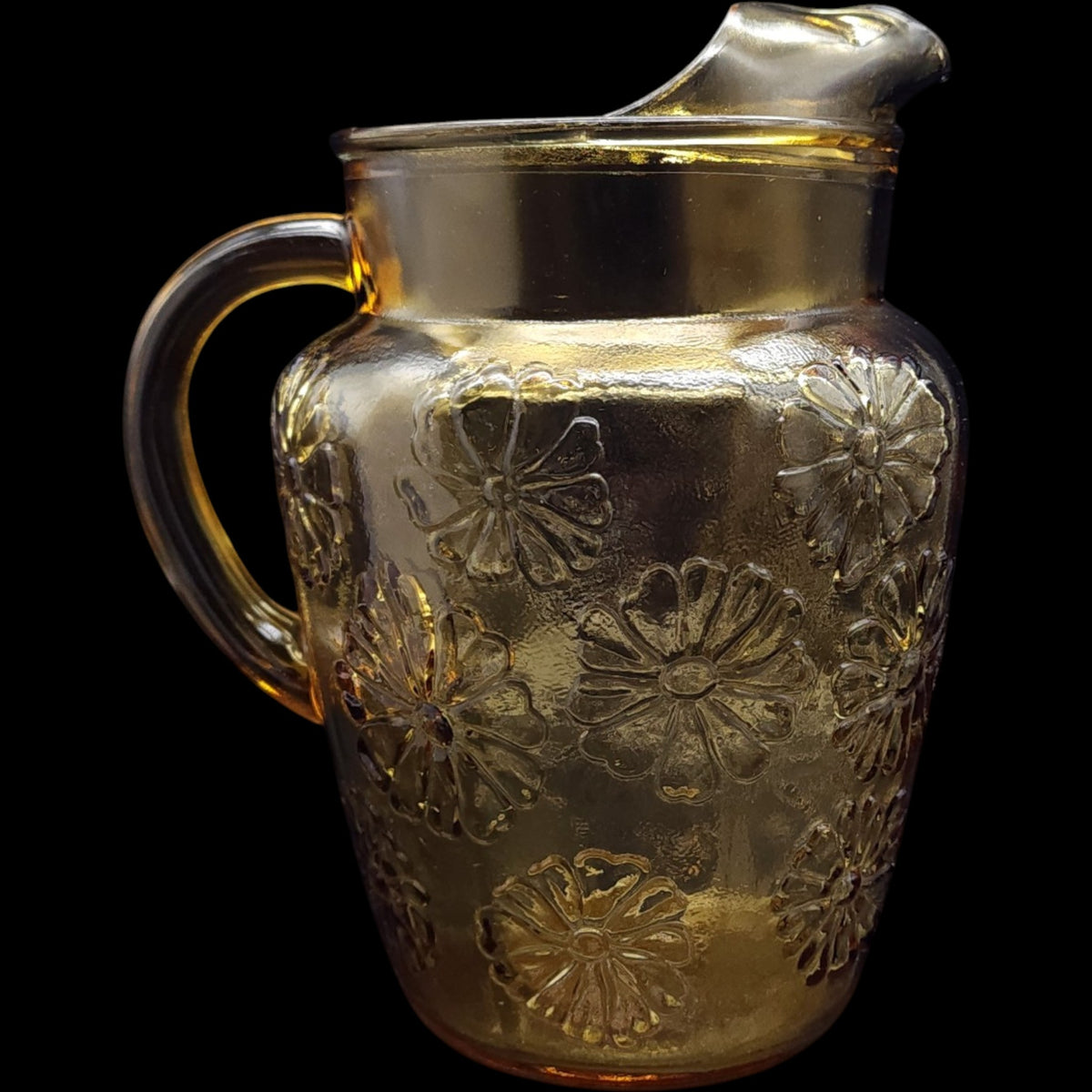 Anchor Hocking Honey Gold Springsong Glass Pitcher 86 oz