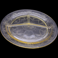 Anchor Hocking Cameo Yellow Utility Ware Pressed Glass Grill Plate