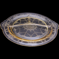 Anchor Hocking Cameo Yellow Utility Ware Pressed Glass Handled Grill Plate