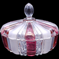Anchor Hocking Clear Ruby Stain Candy Dish & Lid