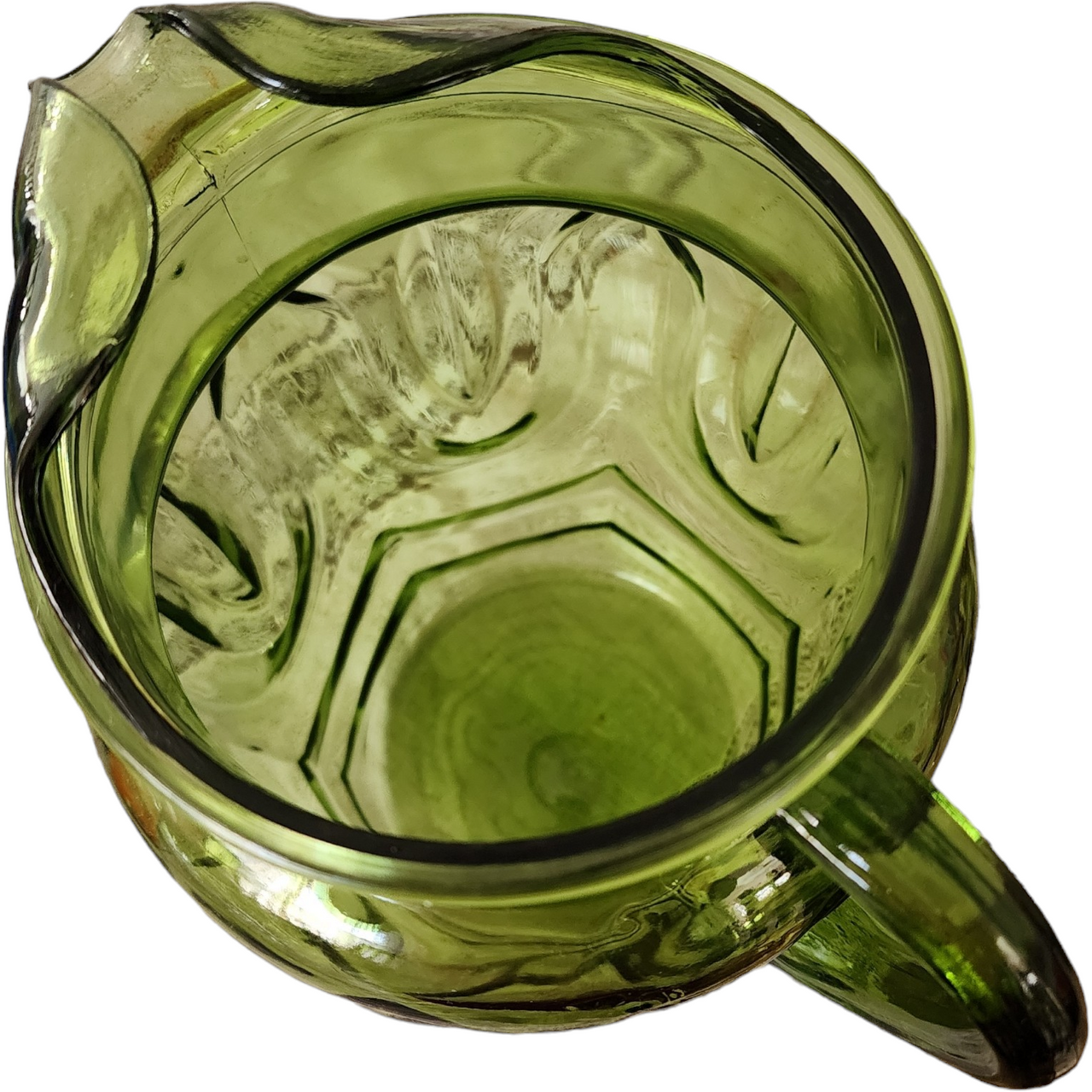 Anchor Hocking  Colonial Tulip Avocado Green 74 Oz Pitcher