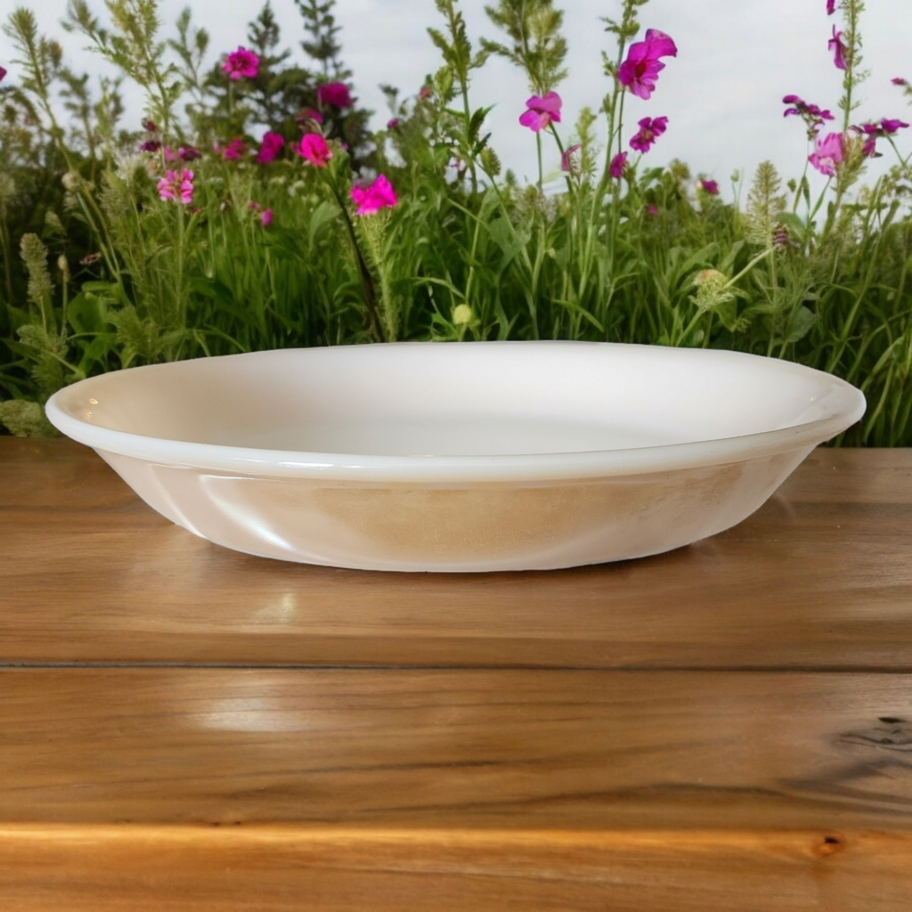 Anchor Hocking Copper Tint Copper Lustre Outside/White Inside Pie Plate