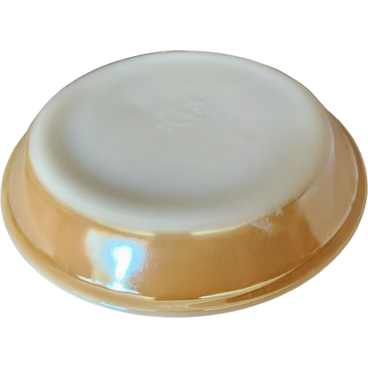 Anchor Hocking Copper Tint Copper Lustre Outside/White Inside Pie Plate
