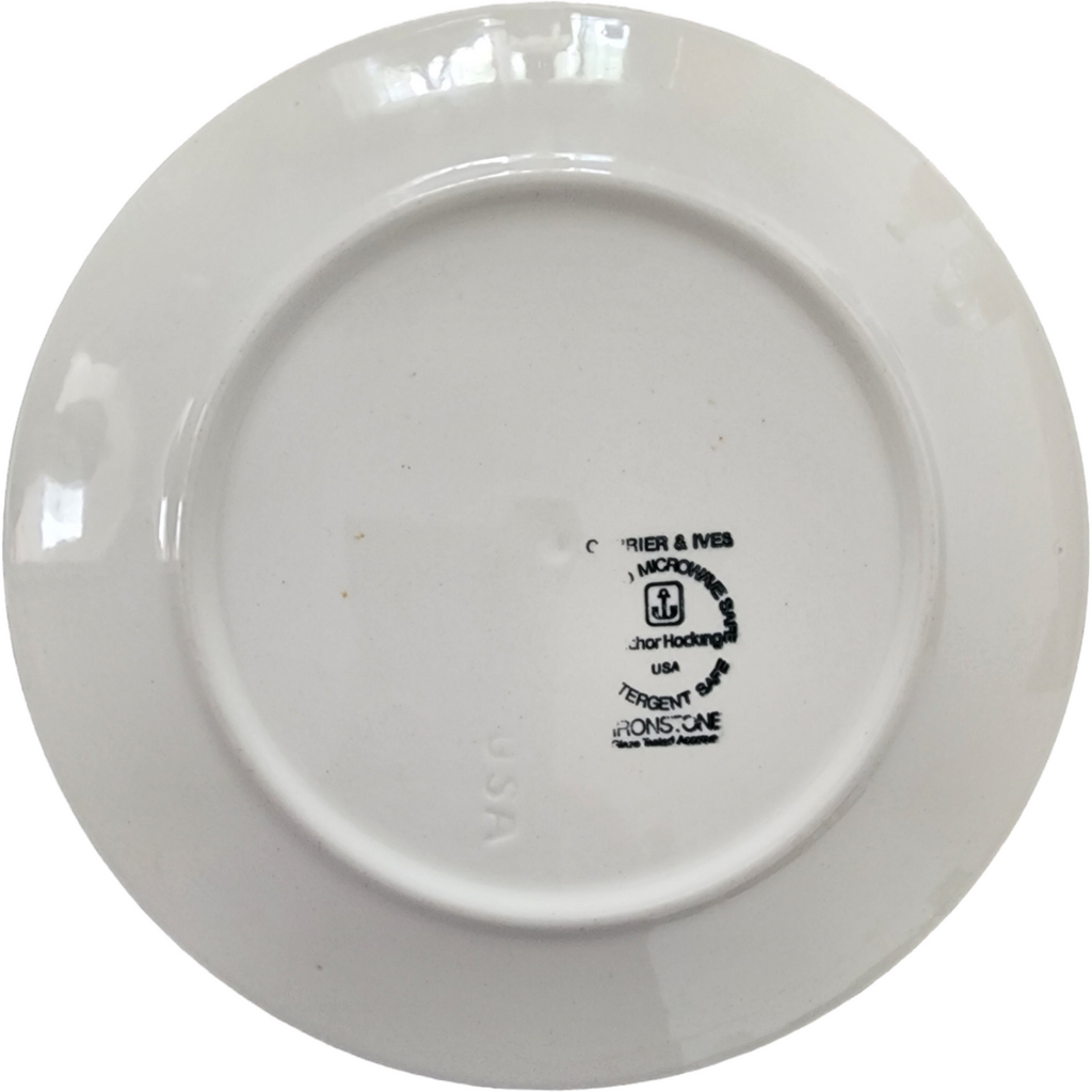 Anchor Hocking Currier and Ives Blue Dinner Plate