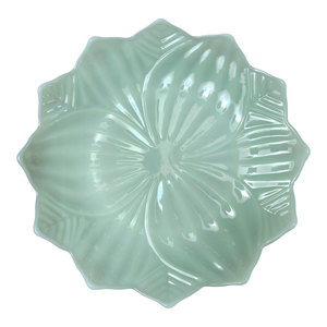 Anchor Hocking Fire King Jade Ite Leaf And Blossom Plate Restaurant Ware, Older