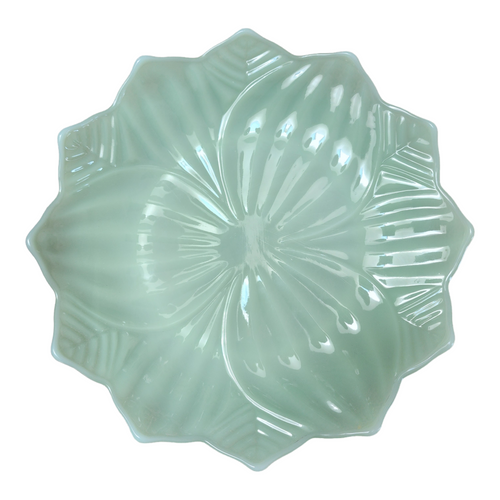 Anchor Hocking Fire King Jade Ite Leaf And Blossom Plate Restaurant Ware, Older