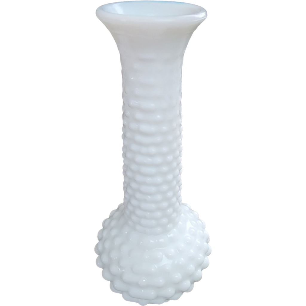 Anchor Hocking Hobnail Milk Glass 7" Bud Vase