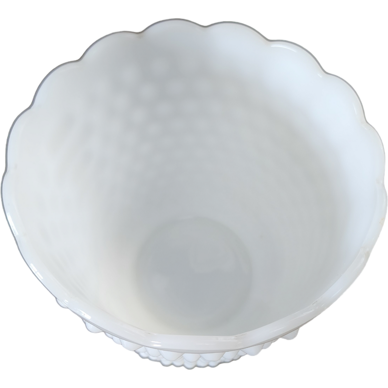 Anchor Hocking Hobnail Milk Glass Medium Footed Straight Jardiniere