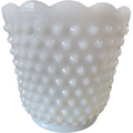 Anchor Hocking Hobnail Milk Glass Medium Footed Straight Jardiniere