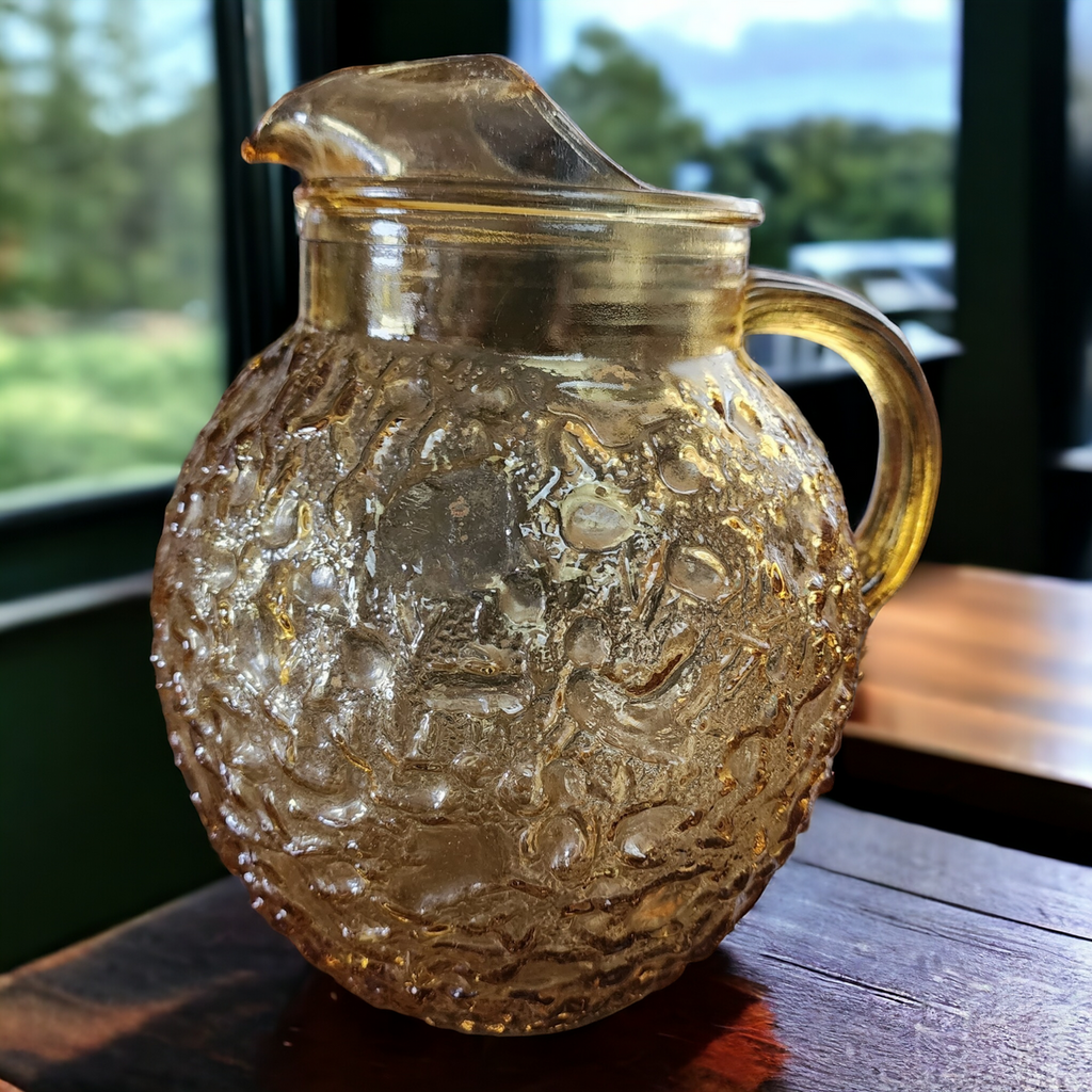 Anchor Hocking Milano Honey Gold Textured Design 96 Oz Pitcher