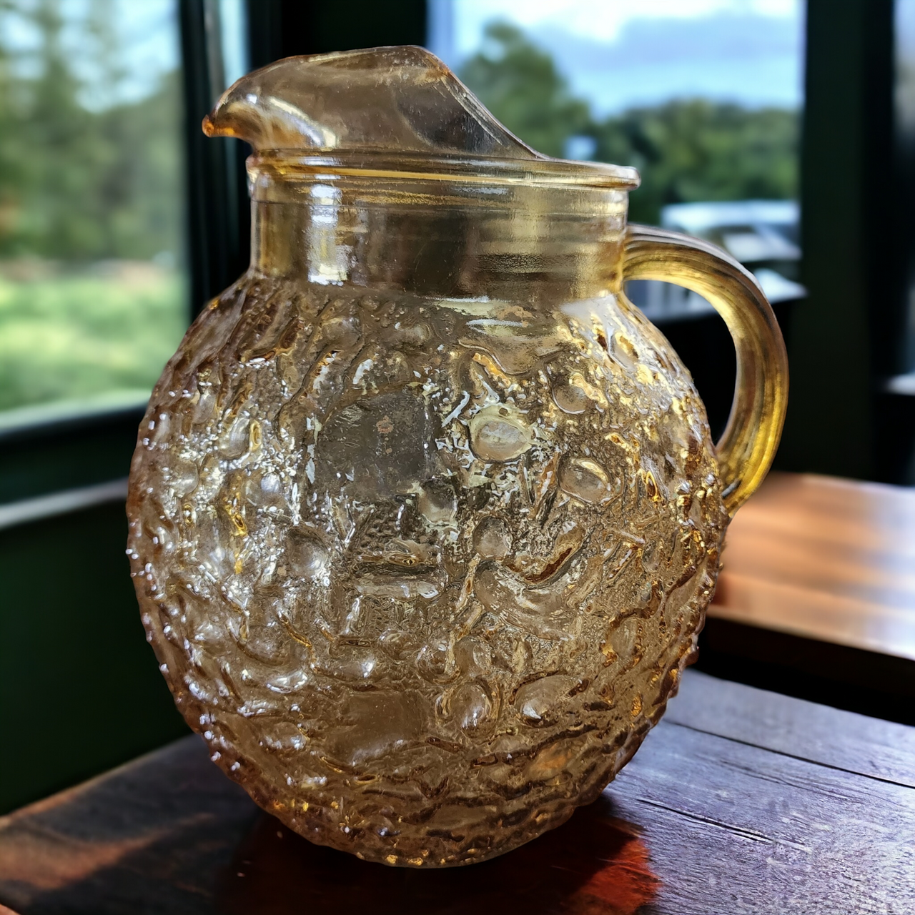 Anchor Hocking Milano Honey Gold Textured Design 96 Oz Pitcher