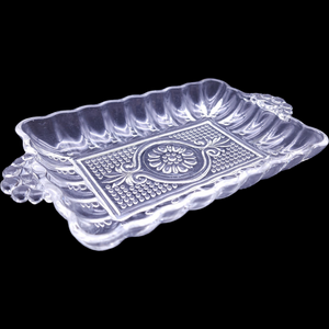 Anchor Hocking Pressed Dots Clear Rectangular Relish Dish
