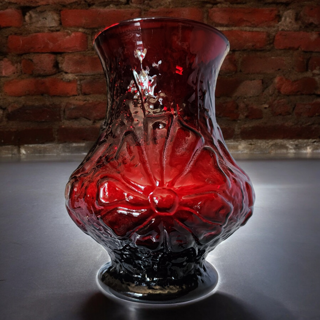 Anchor Hocking Rainflower Royal Ruby 5" Flower Vase