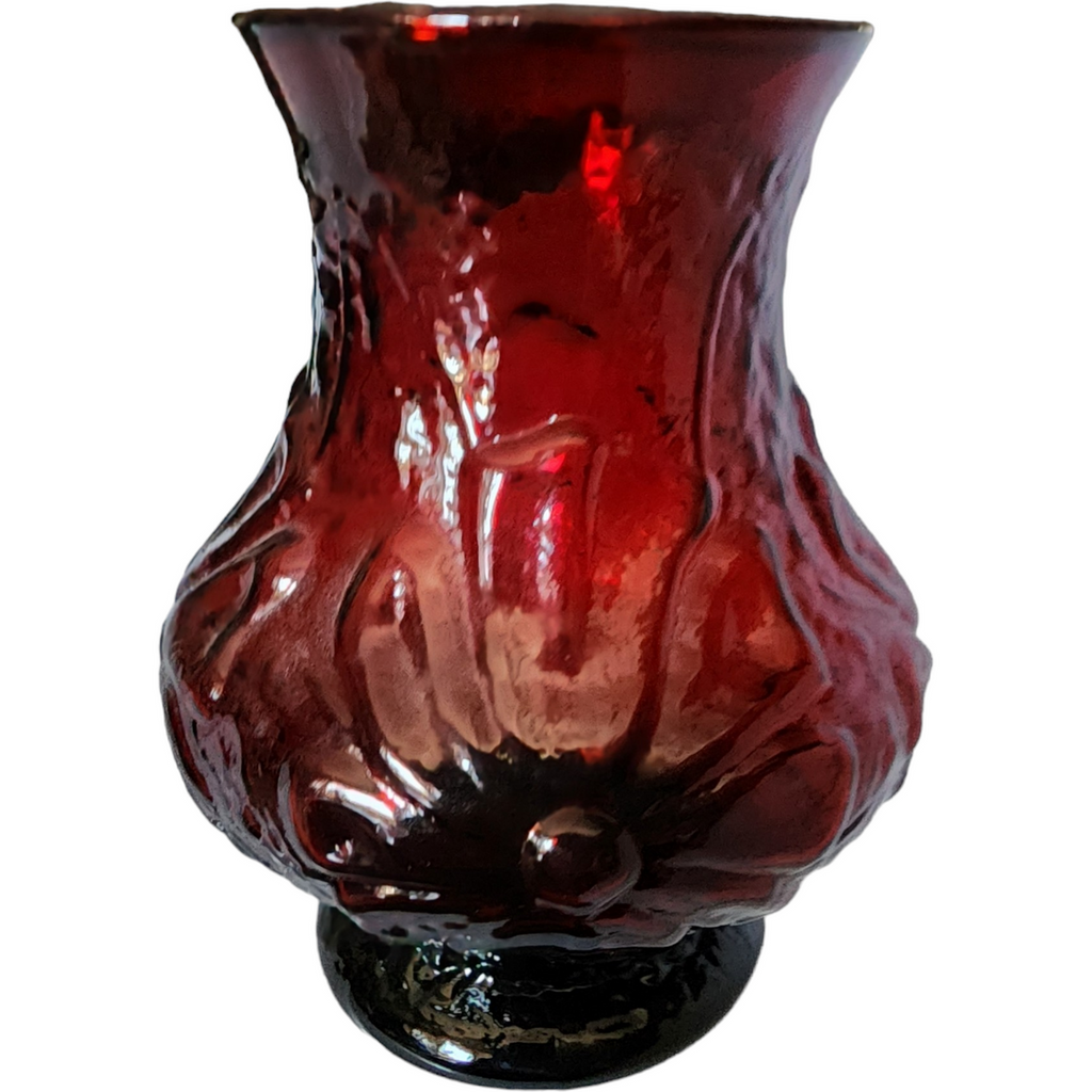 Anchor Hocking Rainflower Royal Ruby 5" Flower Vase