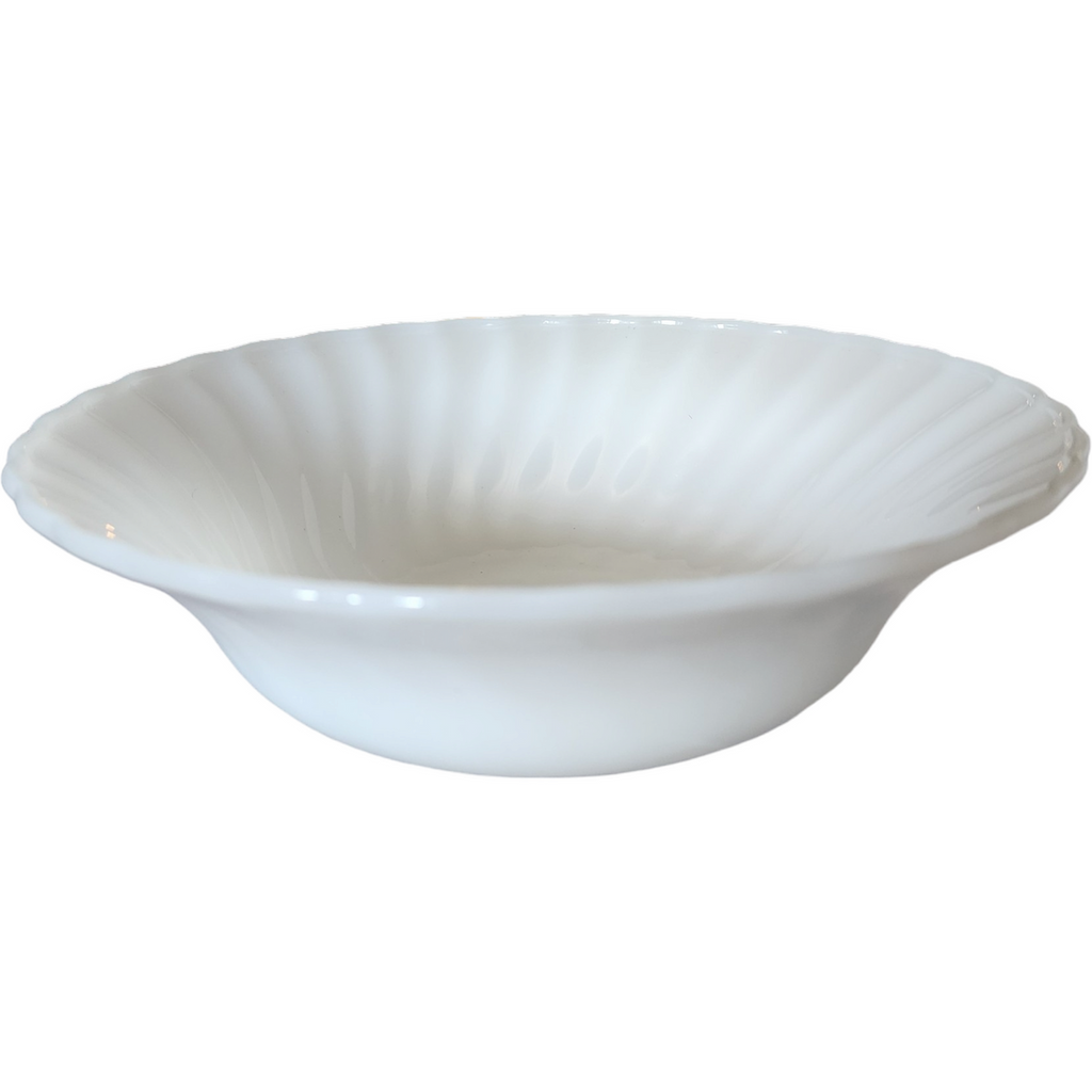 Anchor Hocking Swirl Anchor White Smooth Edge Round Vegetable Bowl