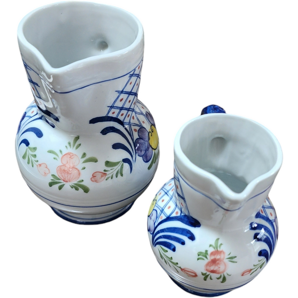 Charming Pair of Andrea by Sadek Decorative Porcelain Pitchers