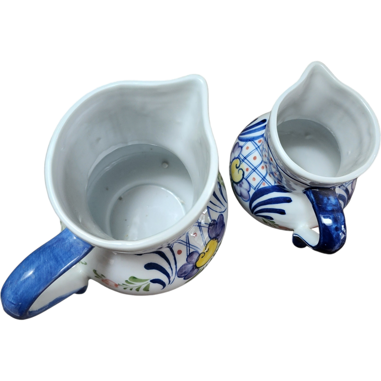 Charming Pair of Andrea by Sadek Decorative Porcelain Pitchers