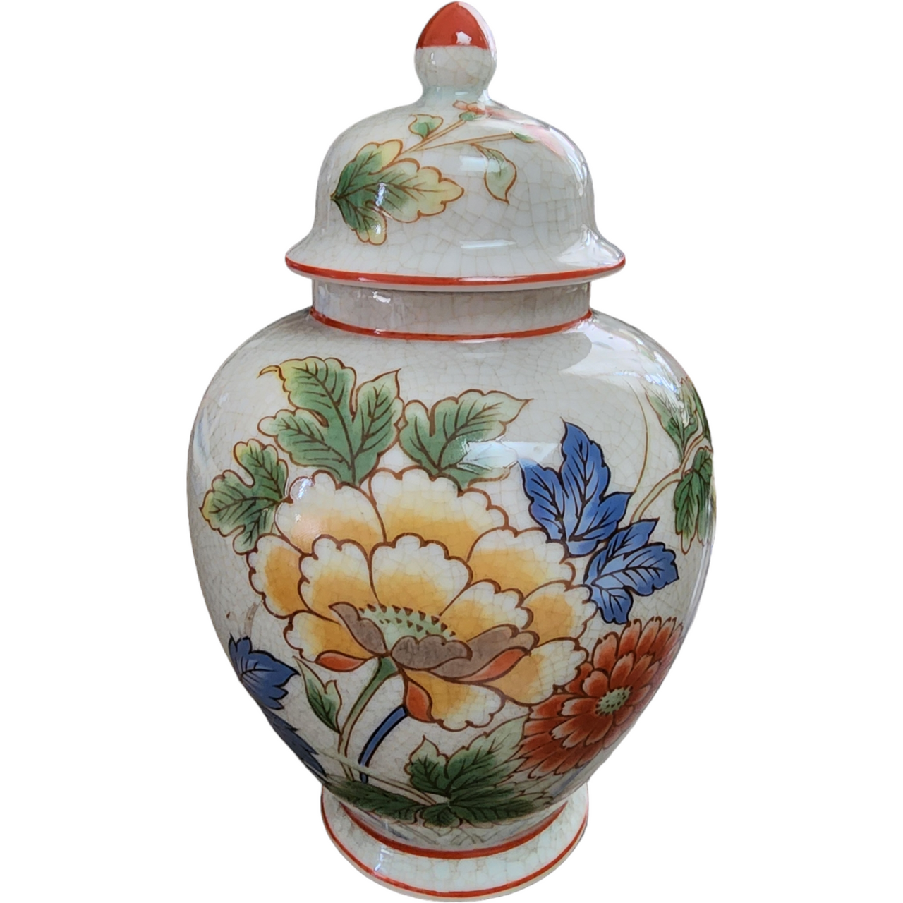 Andrea By Sadek Multi-Colored Floral Ginger Jar #5703 Japan