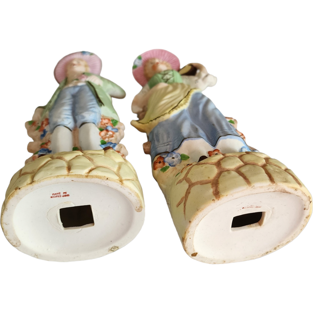 Andrea by Sadek Occupied Japan Bisque Porcelain Pair of Figurines