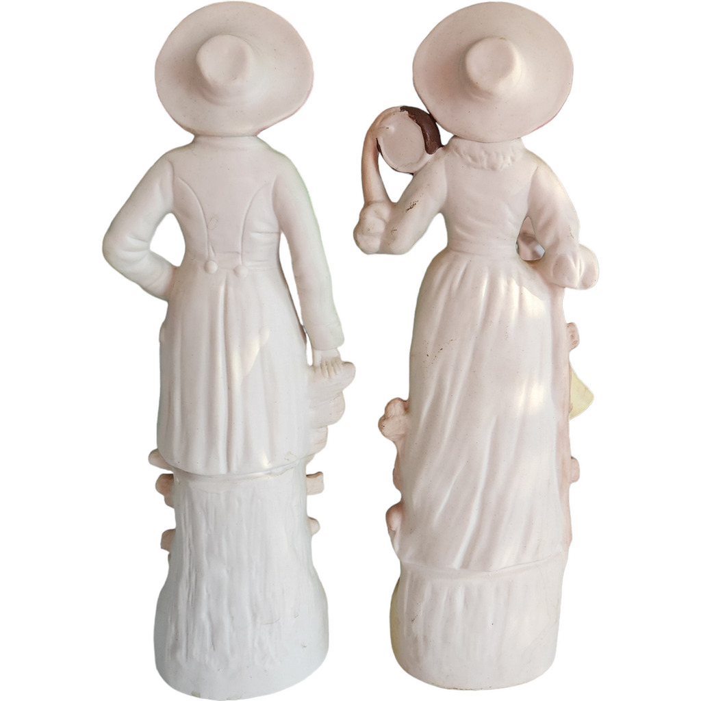 Andrea by Sadek Occupied Japan Bisque Porcelain Pair of Figurines